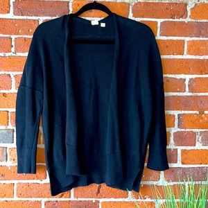 GAP Cardigan Open Front Dropped Shoulder Black, Size Medium